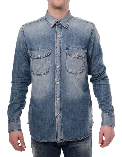 Replay Stonewash Frayed Demin Western Shirt Denim Inspiration Shirts Western Shirts