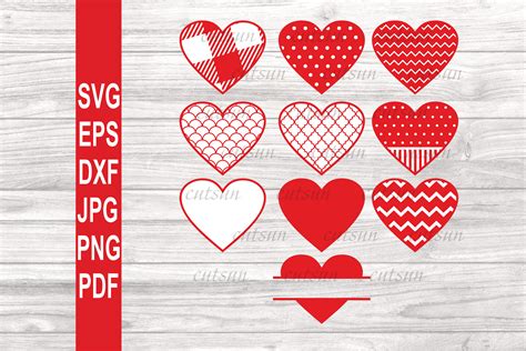 Hearts Bundle Svg Valentine Heart Bundle Svg