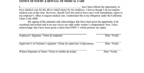 Refusal Of Medical Treatment Pdf Form Formspal