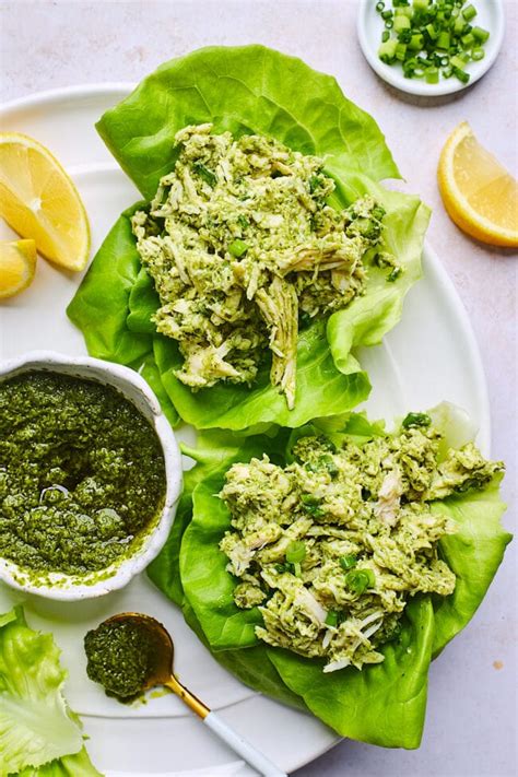 Pesto Chicken Salad 5 Ingredients Two Peas And Their Pod