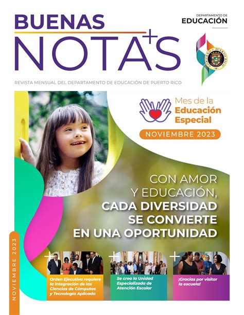 Buenas Notas Noviembre By Departamentodeeducacionpr Issuu