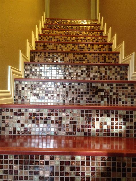 Stairs With Backsplash On Risers Floor Remodel Diy Remodel Shower