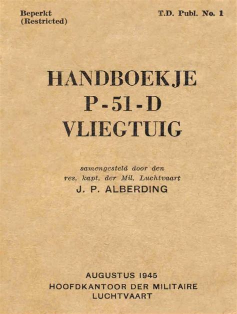 P D Handboekje Dutch Cover Flight Manuals