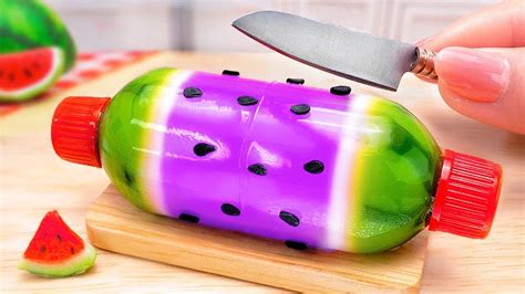 Satisfying Video Make Purple Watermelon Jelly In Mini Kitchen 🍉 Sweet Miniature Jelly Decorating