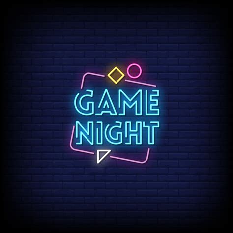 Game Night Neon Signs Style Text Vector 2239438 Vector Art At Vecteezy