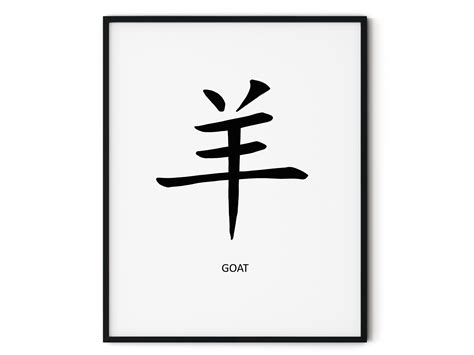 Goat Chinese Character Chinese Zodiac Printable Home Decor Animal ...