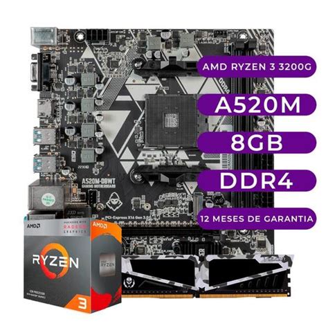 Kit Upgrade Gamer Amd Ryzen 3 3200g A520m 8gb Ddr4 Mancer