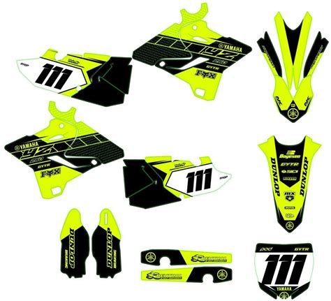 Kit déco Yamaha 125 YZ 2015 2021 Jaune Fluo en option Boutique