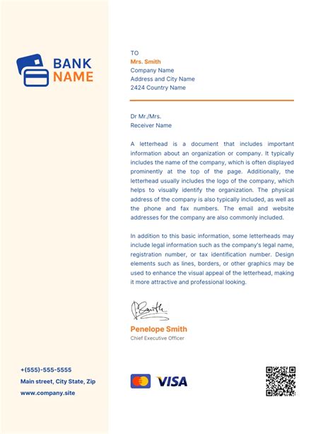 Light Yellow And White Simple Bank Letterhead Template Venngage