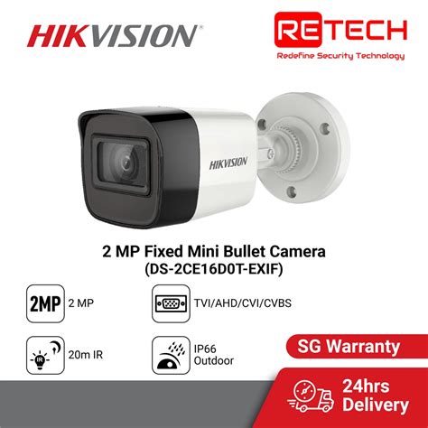 Retech Hikvision Mp Outdoor Exir Fixed Mini Bullet Cctv Sercurity