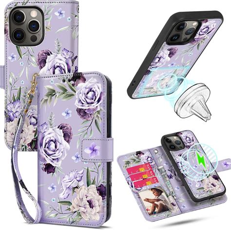 Caseowl Case For Iphone 15 Pro Max Wallet Case For Women 2 In 1 Magnetic Detachable