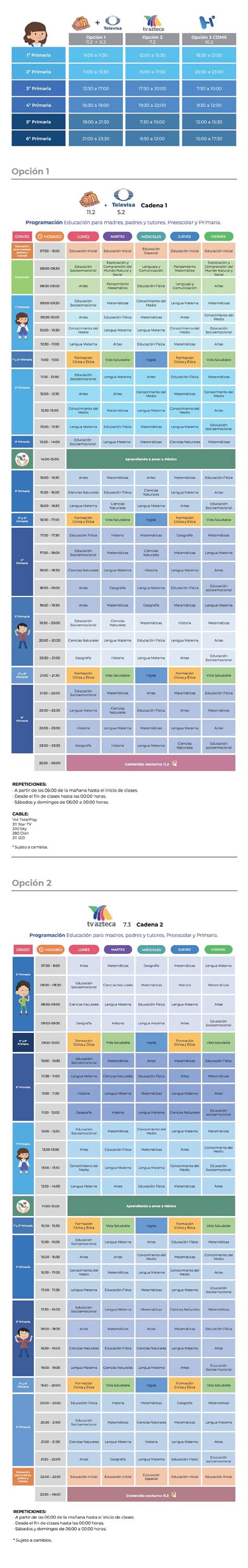 Horarios Aprende En Casa