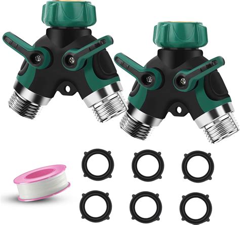 Zifoudvs 2 Way Y Hose Splitter Garden Hose Connector With