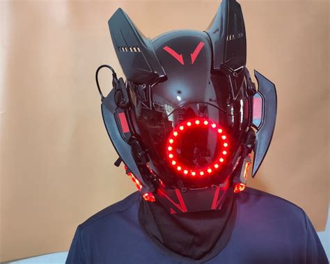 Masque Cyberpunk Cyber masque Casque samouraï Casque Etsy France