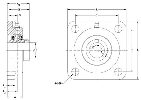 Part Number Sucbf F Corrosion Resistant Four Bolt Flanged