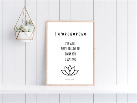 Ho Oponopono Wall Art Ho Oponopono Prayer Hawaiian Artwork Hawaiian