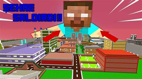 HEROBRİNE ŞEHRE SALDIRDI Minecraft YouTube