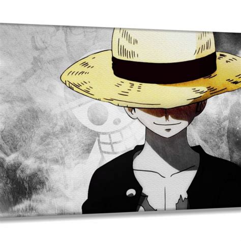 Quadro Decorativo One Piece Mosaico Luffy Em Tecido Canvas