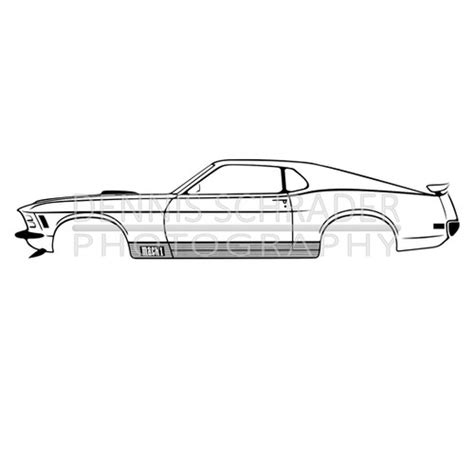 Ford Mustang Mach 1 1970 Digital Download Car Illustration Svg Vector