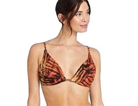 Shade Shore Women S Triangle Underwire Bikini Top Tiger Print 36C