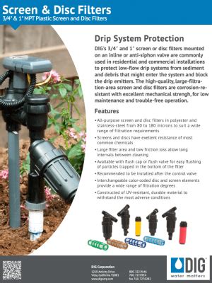 Screen Filters Drip Irrigation Dig