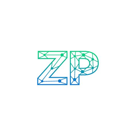 Abstract Letter Zp Logo Design With Line Dot Connection For Technology