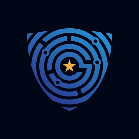 fingerprint tech shield security guard logo design 5520665 Vector Art