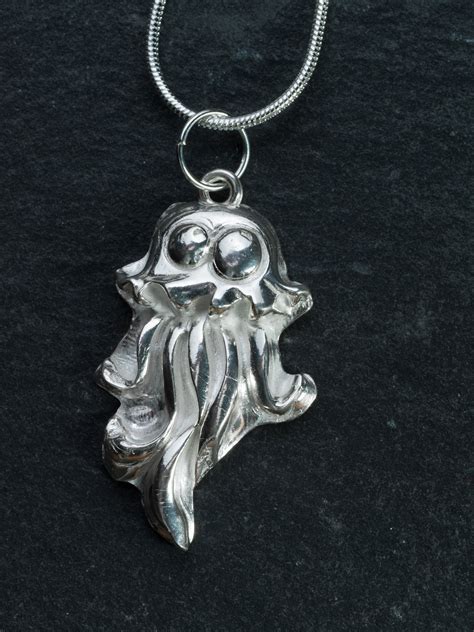 Jellyfish Fine Sterling Silver Necklace Pendant Jewellery Sea