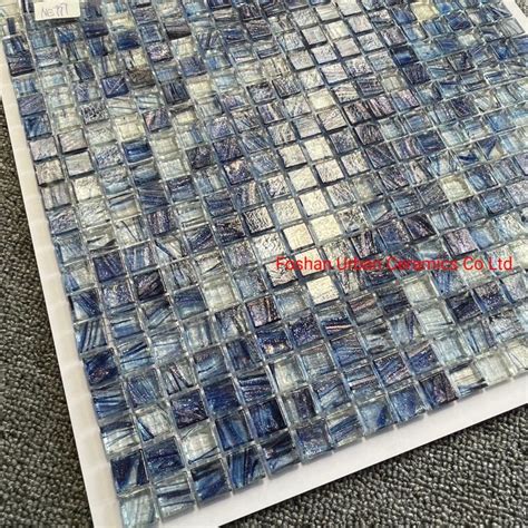 Blue Color Mosaic Glass Art Tile For Swimming Pool Tile China Mosaics And Glass Mosaics