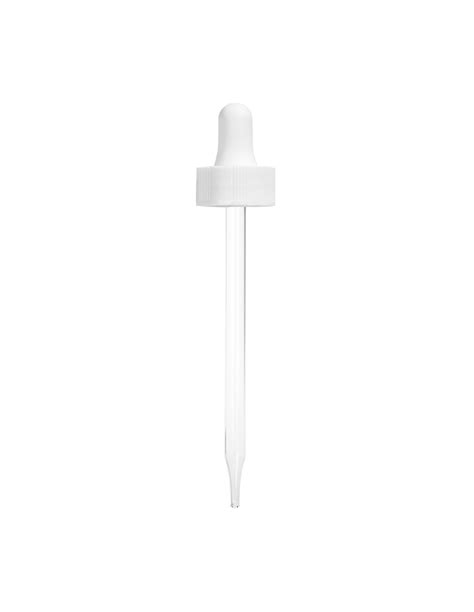 White Glass Dropper Assembly For Oz Boston Round Pcs