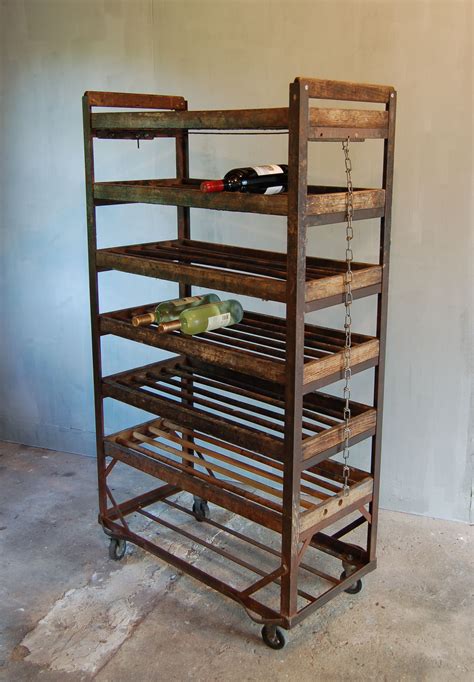 Beautiful Vintage Factory Shoe Rack With Steel Frame And Wooden Dowel