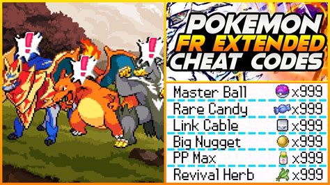 Pokemon Fire Red Extended 2 0 1 Working Cheat Codes 2022 Unlimited Master Ball Cheat Part