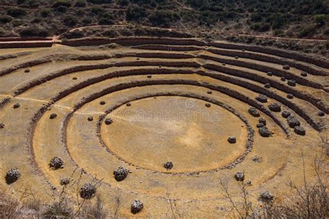 Circular Green Inca Terraces of Moray in the Sacred Valley Near Cusco ...