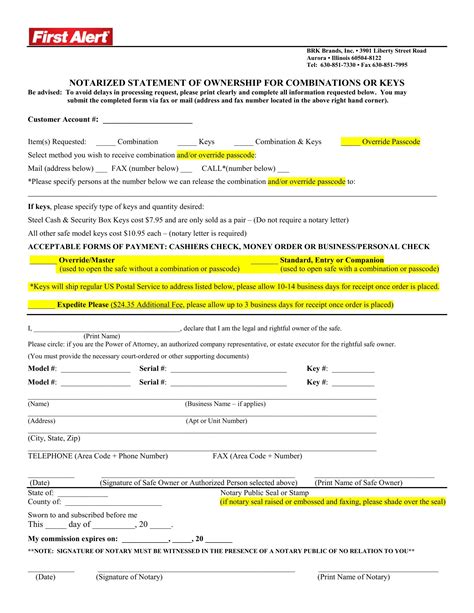 Notarized Statement Ownership Pdf Form Formspal