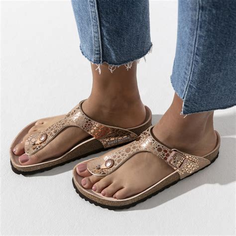 Gizeh Birko Flor Metallic Stones Copper Birkenstock