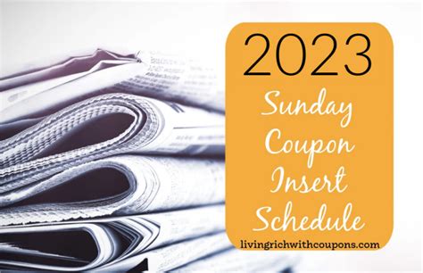 2023 Sunday Coupon Insert Schedule | Living Rich With Coupons®