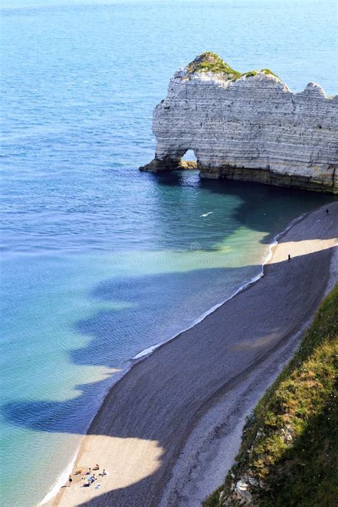 White Chalk Cliff Near Etretat Normandy France Stock Photo Image Of