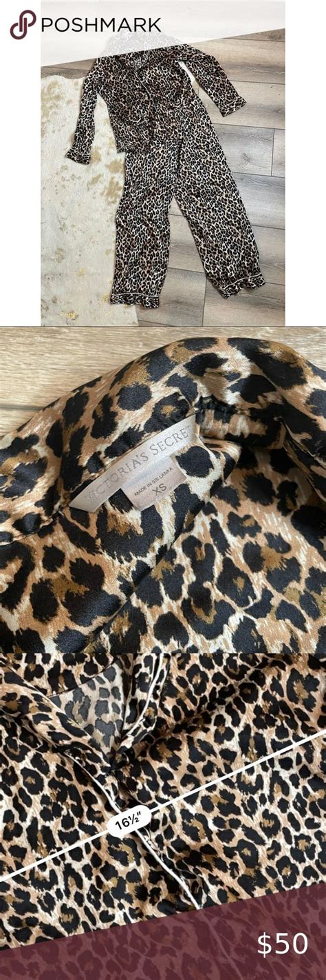 Victorias Secret Leopard Print Satin Pajama Set In 2023 Satin Pyjama