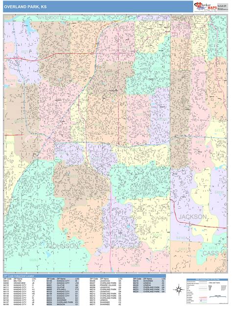 Overland Park Kansas Wall Map Basic Style By Marketmaps Images And