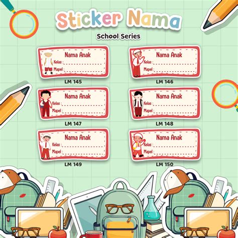 Mata 40pcs Subject Sticker Name Label Sticker Name Sticker Book