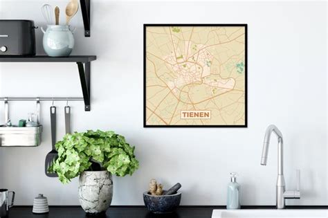 Fotolijst Incl Poster Kaart Tienen Plattegrond Stadskaart