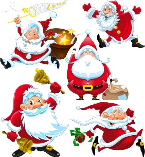 Christmas Santa Claus Funny Cartoon Vector Images Over