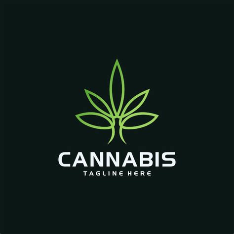 Vektorvorlage F R Das Design Des Cannabisblatt Logos Premium Vektor