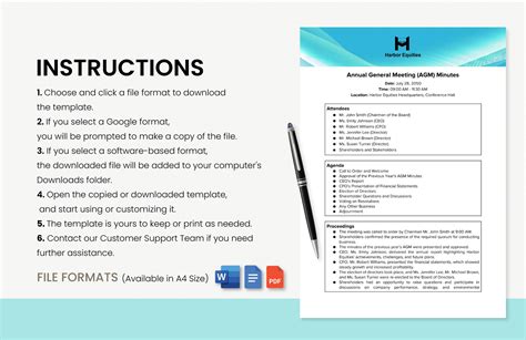 Annual General Meeting Minutes Template in Pages, Word, PDF, Google ...