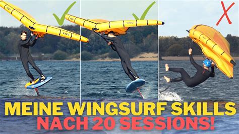 Wie Schwer Ist WINGSURFEN Lernen Fortschritt Nach 20 Sessions YouTube