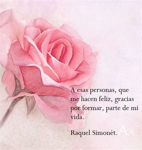 A Pink Rose On A White Background With A Poem Written In Spanish