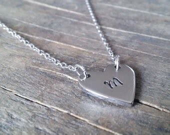 Hand Stamped Monogram Necklace Etsy