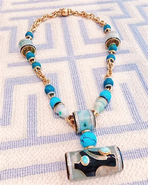 One Of A Kind Jade And Turquoise Statement Necklace By David Webb