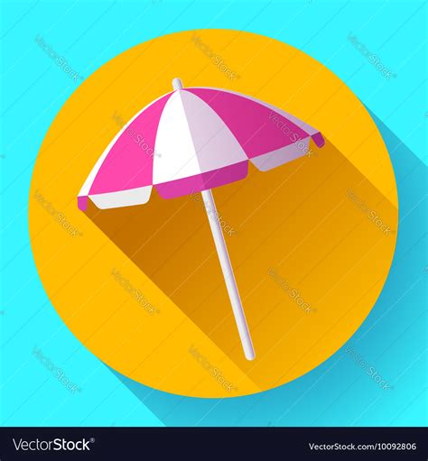 Beach Umbrella Top View Icon Flat Design Vector Image