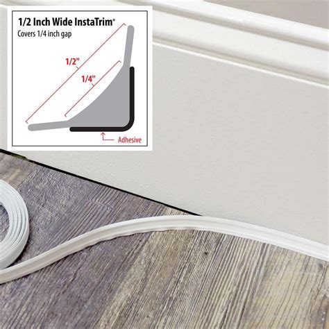 Instatrim 1 2 In X 10 Ft White Pvc Inside Corner Self Adhesive